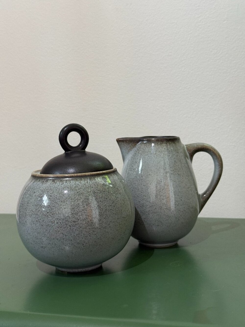 Crate & Barrel Jars Tourron Gris Ecorce Cream & Sugar Made in France